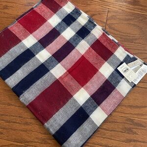 LOFT Plaid Scarf in Red, White, and Blue